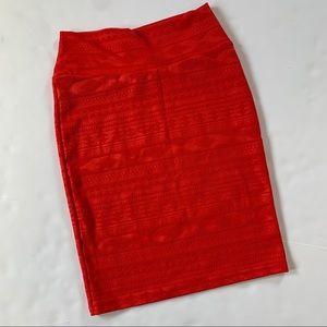 LuLaRoe Cassie pencil skirt, red, small